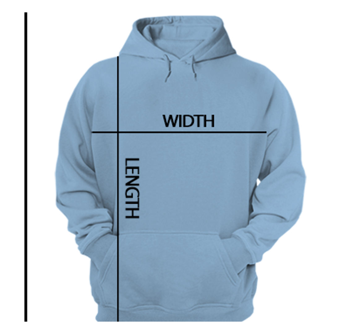 Cotton Hoodie measurement guide