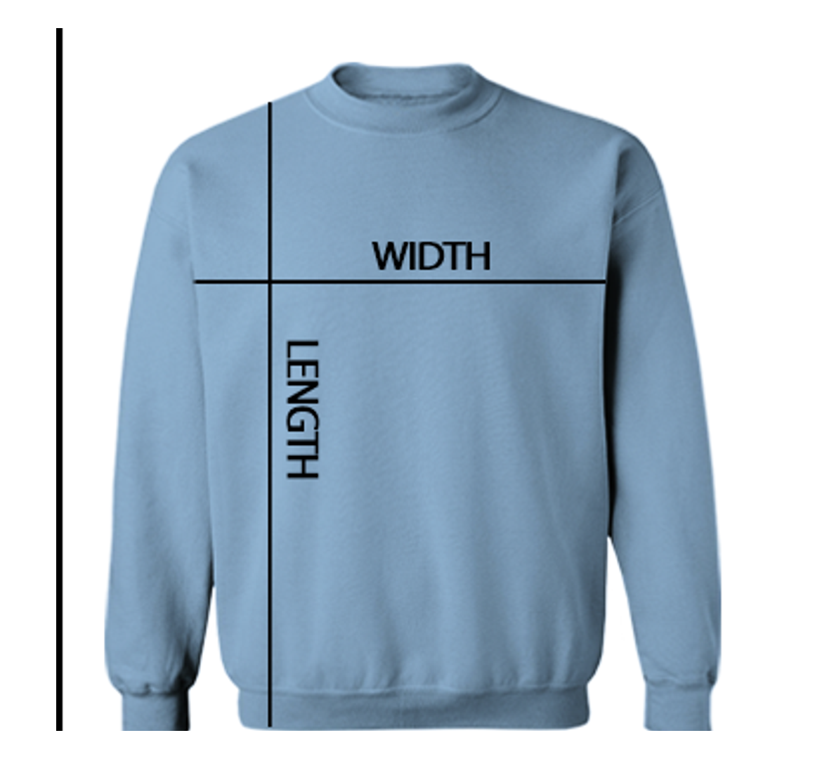 Cotton Sweatshirt measurement guide