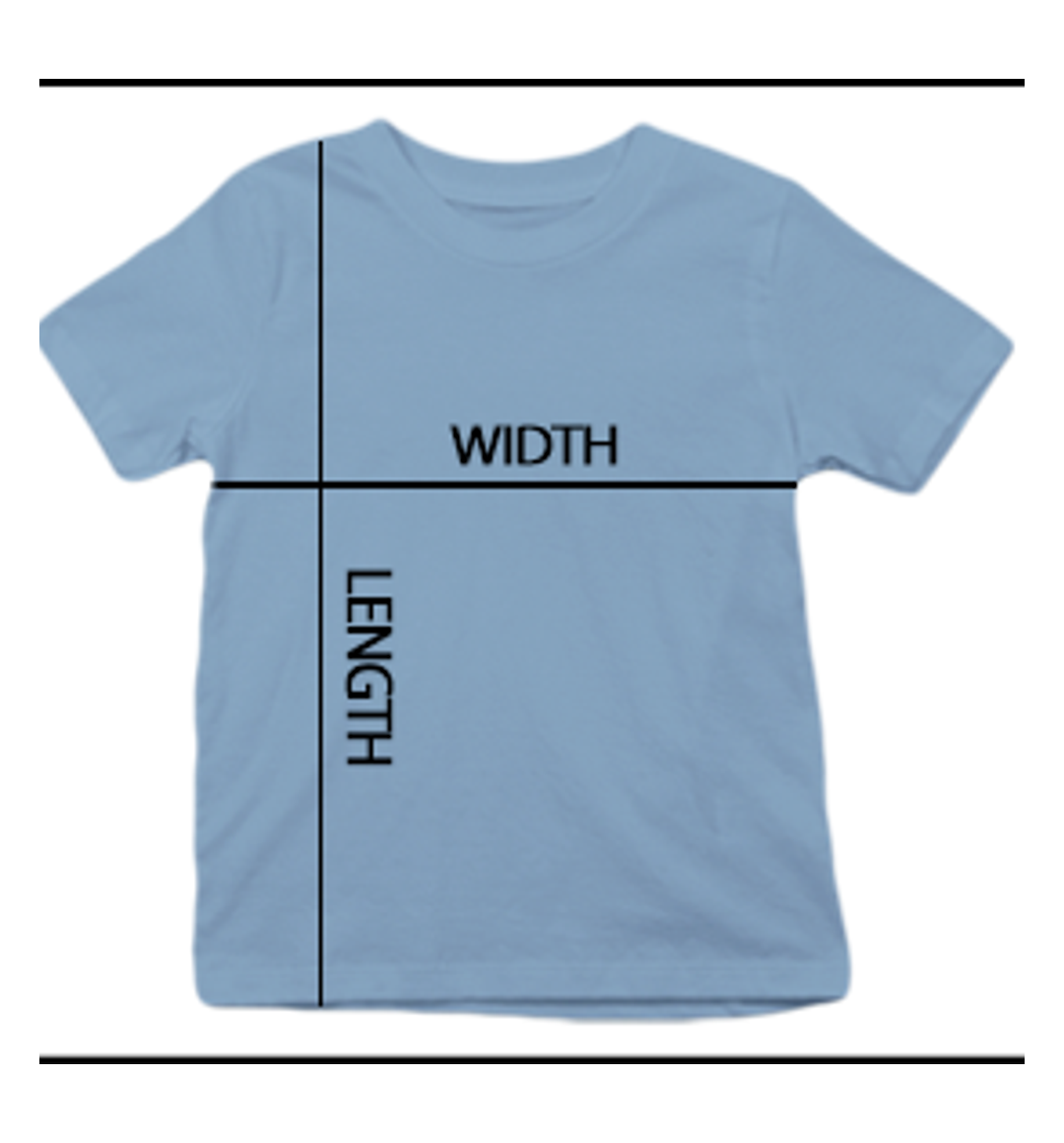 Cotton Youth T-Shirt measurement guide